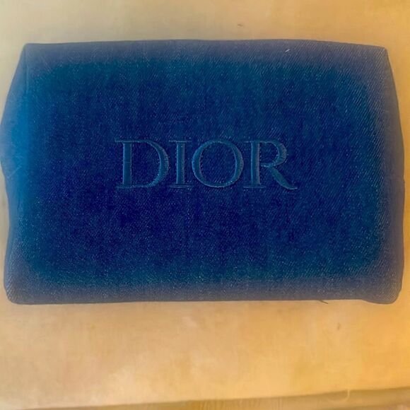 Dior Denim Style Cosmetic Pouch - New - Picture 1 of 6